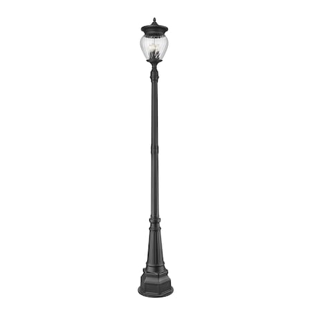 Z-Lite Davina 4 Light Outdoor Post Mounted Fixture, 14.25in. W x 107.25in. H, Black 5016PHBR-564P-BK